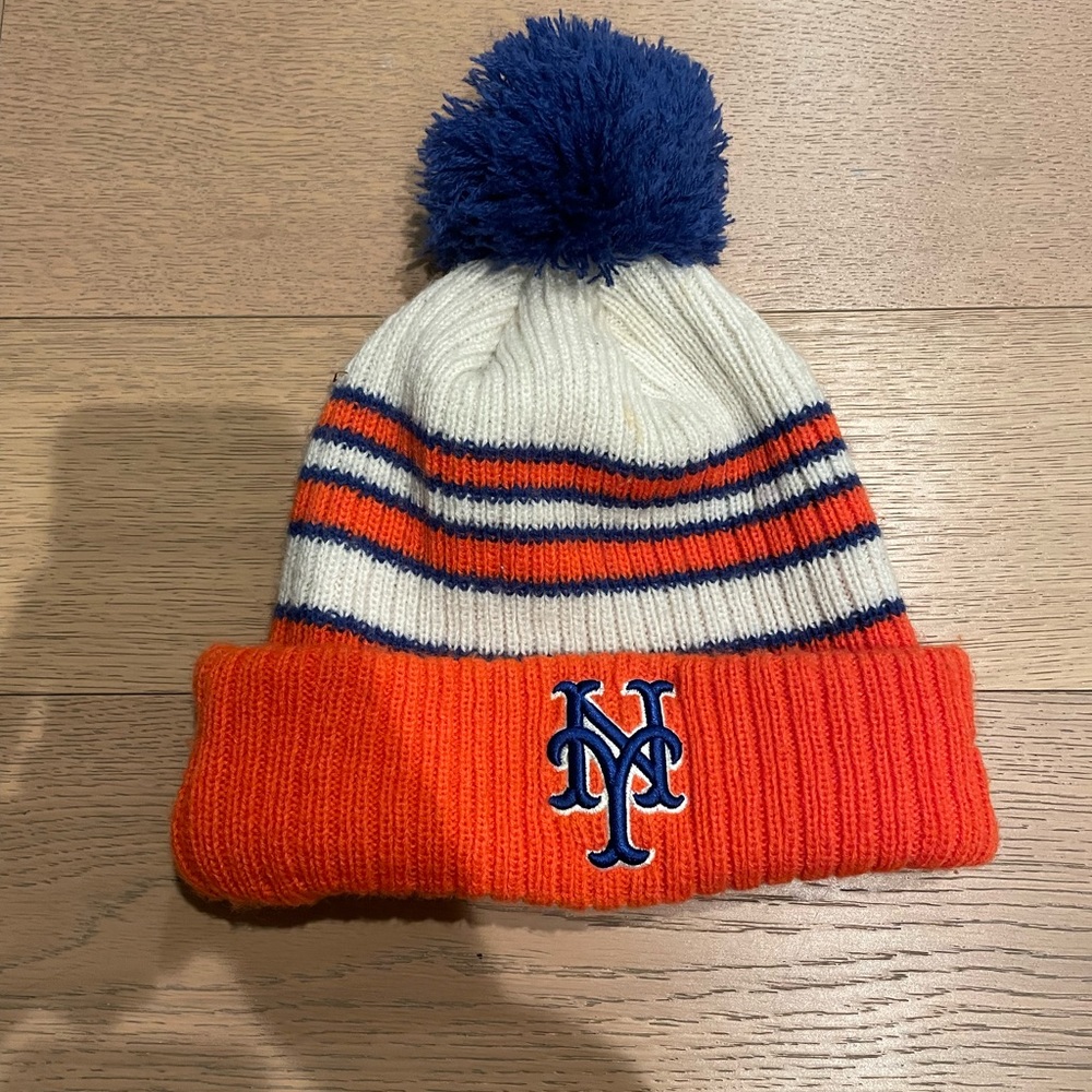 Men's New York Mets New Era Cuffed Knit Hat with Pom